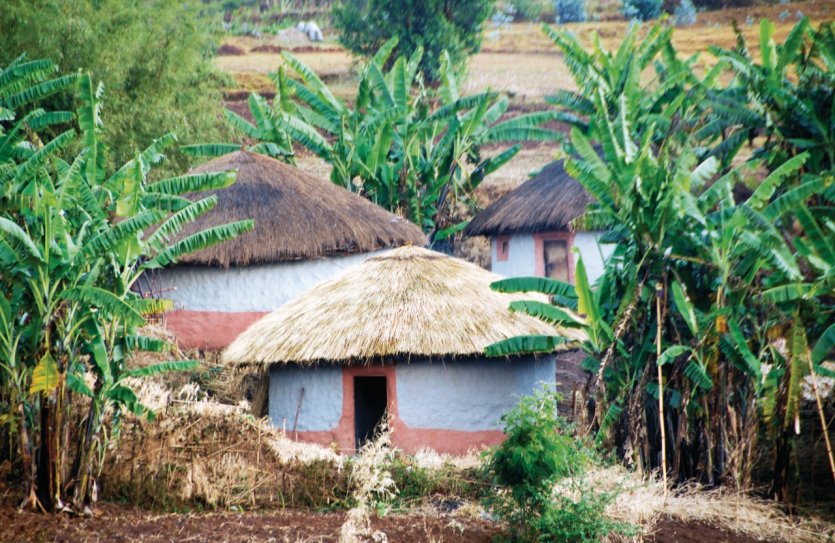 Habitation traditionnelle dans les collines à proximité de Gisozi.